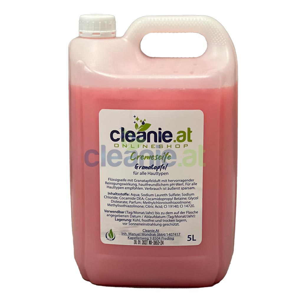 cleanie-cremeseife-granatapfel-CLSeife5 Produktfoto für Cleanie Cremeseife Granatapfel 5 Liter